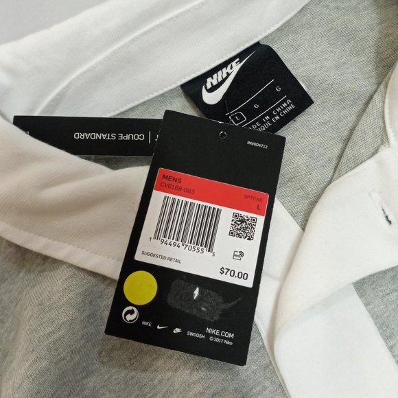 Nike Men's Swoosh Sweatshirt - Gray - Picture 7 of 8